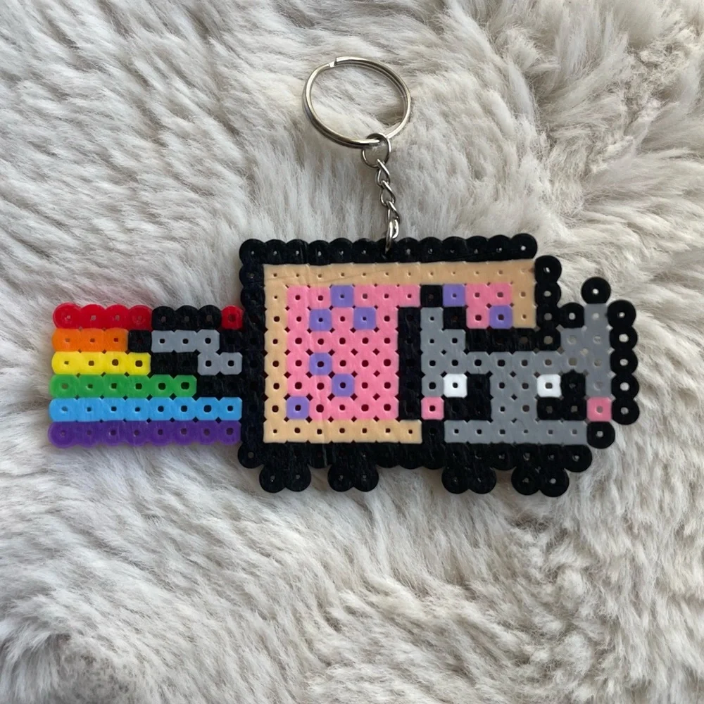 Accessories | Handmade Nyan Caf Perler Keychain | Poshmark